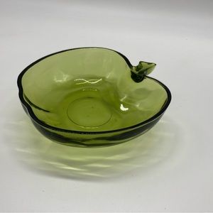 Hazel Atlas Orchard Green Glass Apple Dish